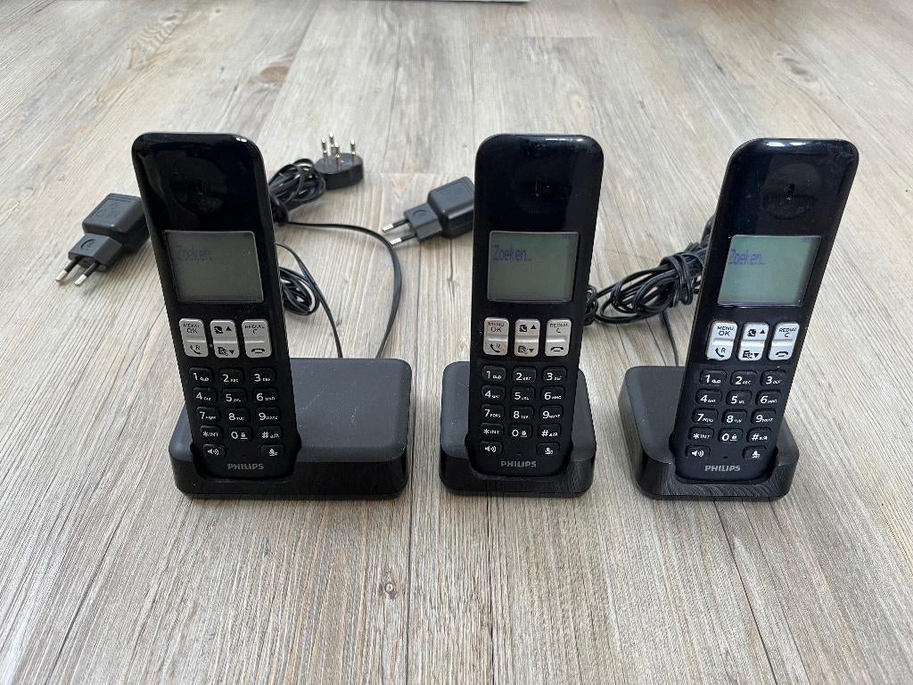 Huistelefoon draadloos Philips 3 stuks, Ophalen of Verzenden, Zo goed als nieuw, 3 handsets