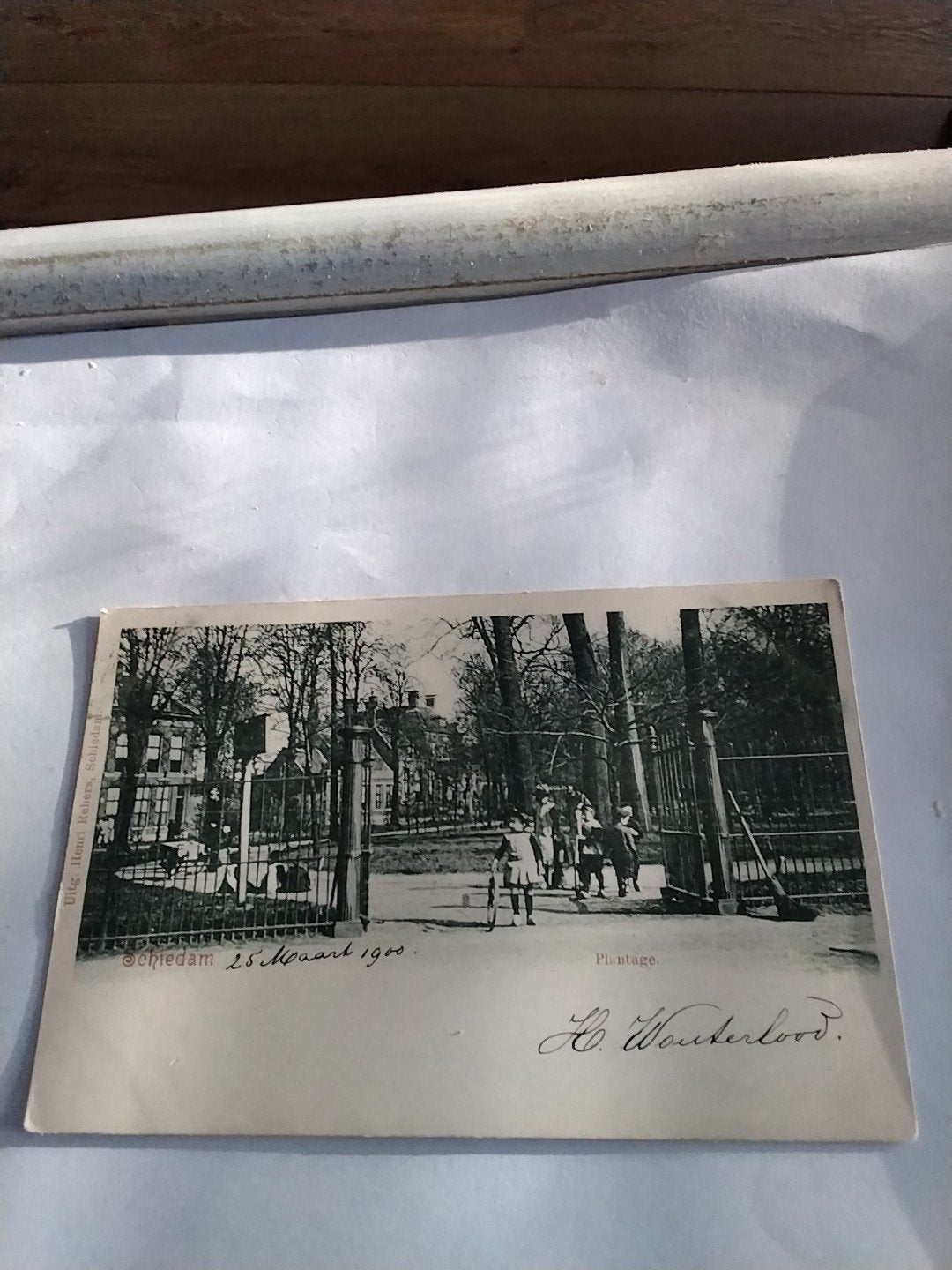 Oude briefkaart Schiedam Plantage 1900, Ophalen of Verzenden