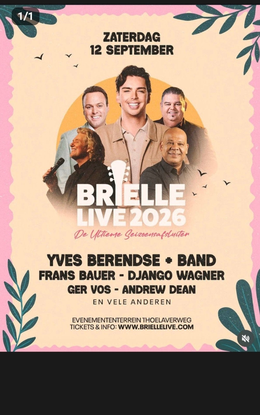 Brielle live 2 tickets as zaterdag 12 sept KOOPJE !!!!!, Tickets en Kaartjes, Concerten | Nederlandstalig, Twee personen, September