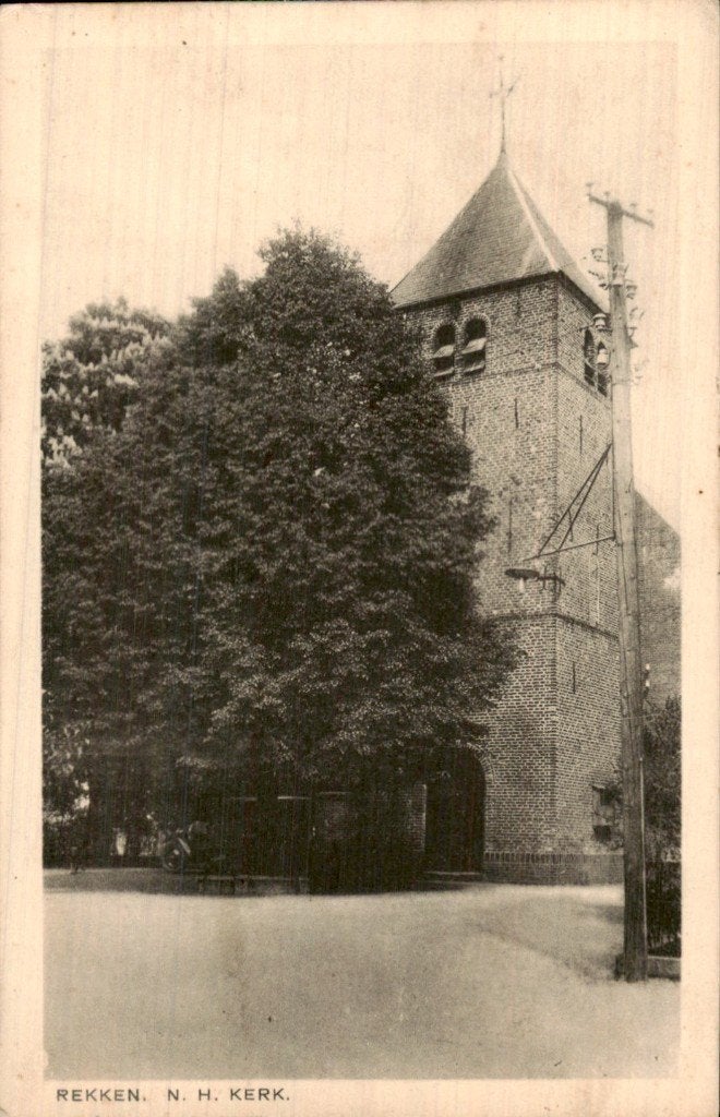 Rekken - N. H. Kerk - Toren, Ophalen of Verzenden, 1920 tot 1940, Gelopen, Gelderland