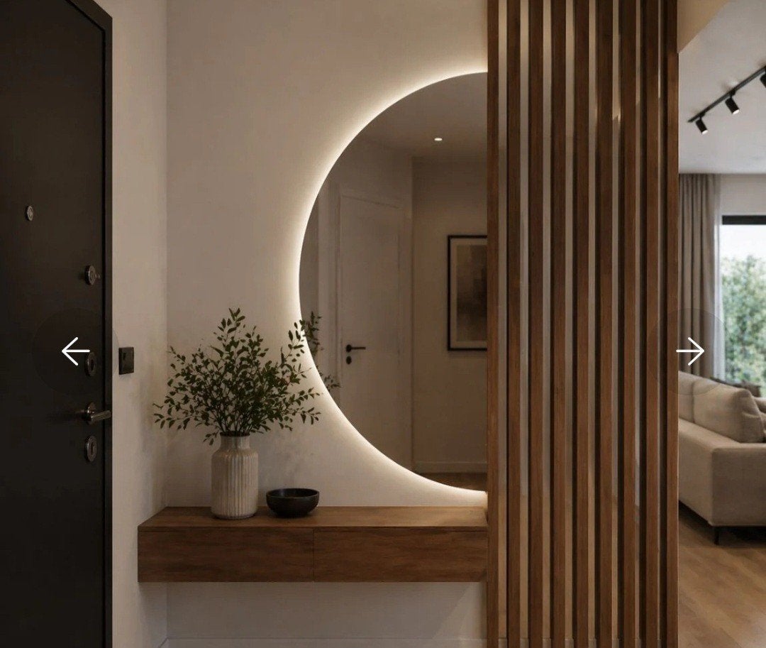Sensa Home Halve Maan Spiegel met LED Verlichting, Ophalen