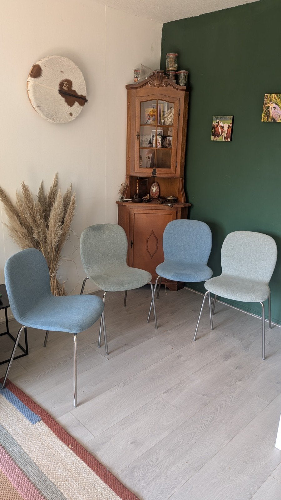 Ikea stoelen in prima staat, Ophalen, Gebruikt, Blauw, Stof