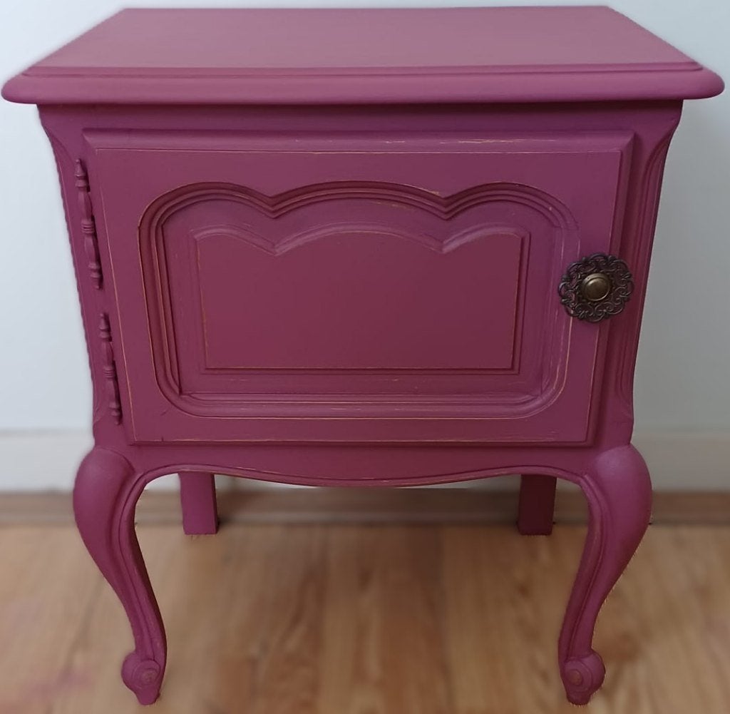 1 Brocant Queen Ann nachtkastje, vintage, aubergine, 90 cm, Eenpersoons, Ophalen of Verzenden, Zo goed als nieuw