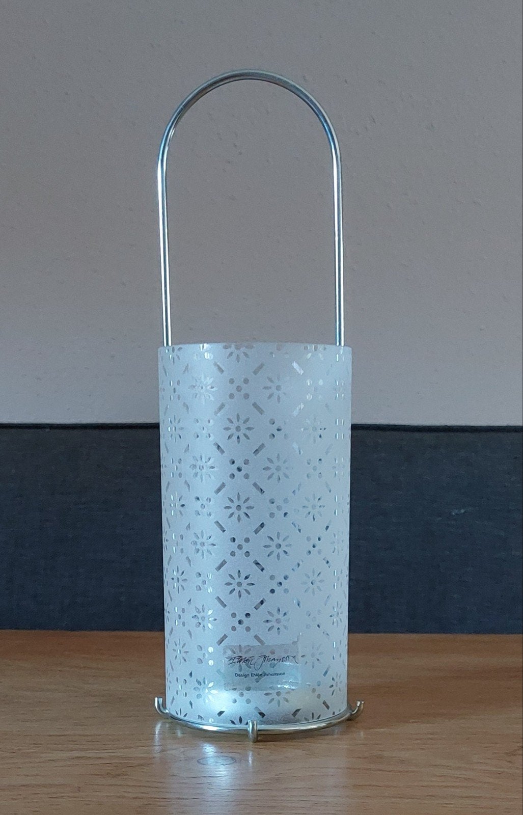 Waxinelichthouder met bloemenpatroon, Ophalen, Waxinelichthouder, 28 cm, Glas