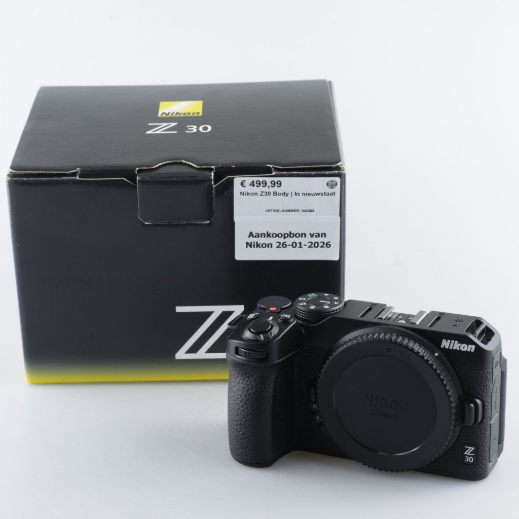 Nikon Z30 Body met originele bon | Nieuwstaat, Nikon, Zo goed als nieuw, Support@nikon.com, Nikon Corporation
Shinagawa Intercity Tower C
2-15-3, Konan, Minato-ku
Tokyo 108-6290
Japan
