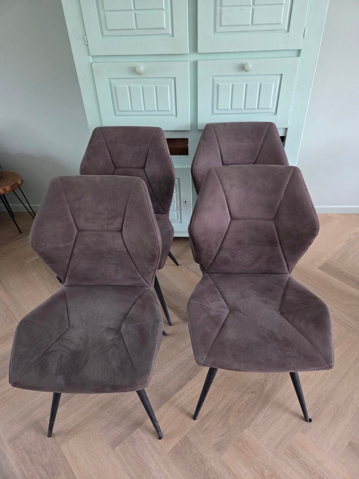 eetkamerstoelen 4 stuks, Ophalen, Grijs, Vijf, Zes of meer stoelen