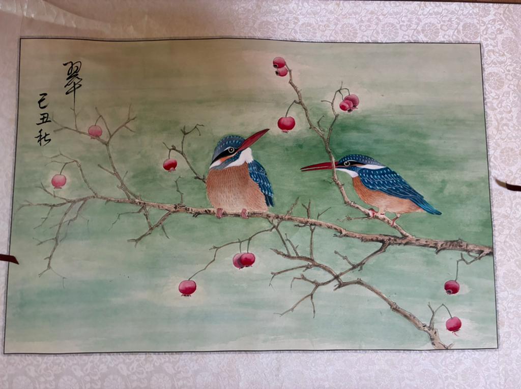 Chinese schilderij vogels, Ophalen