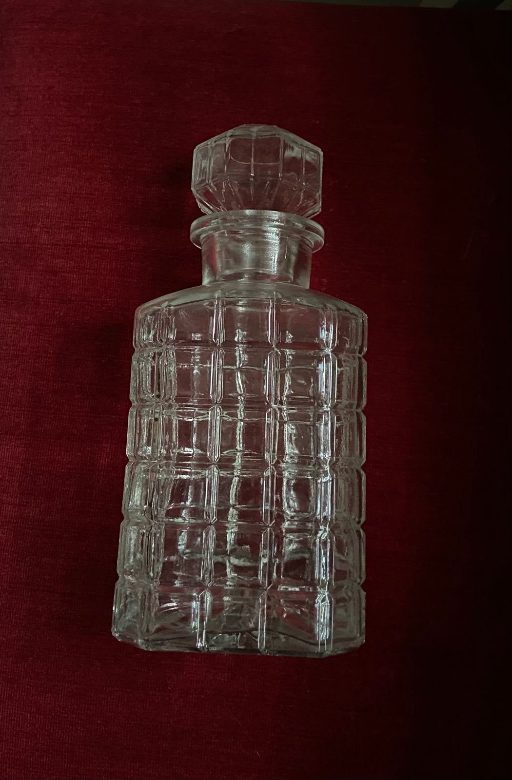 Mooie glazen karaf met decoratief patroon - 20,5 cm, Ophalen of Verzenden