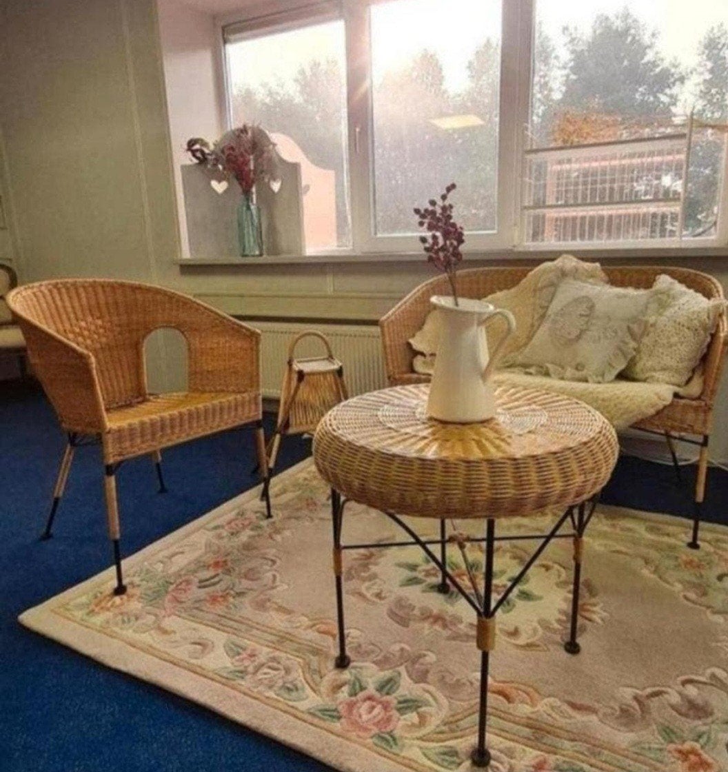 3 delige vintage rotan zithoek, Ophalen