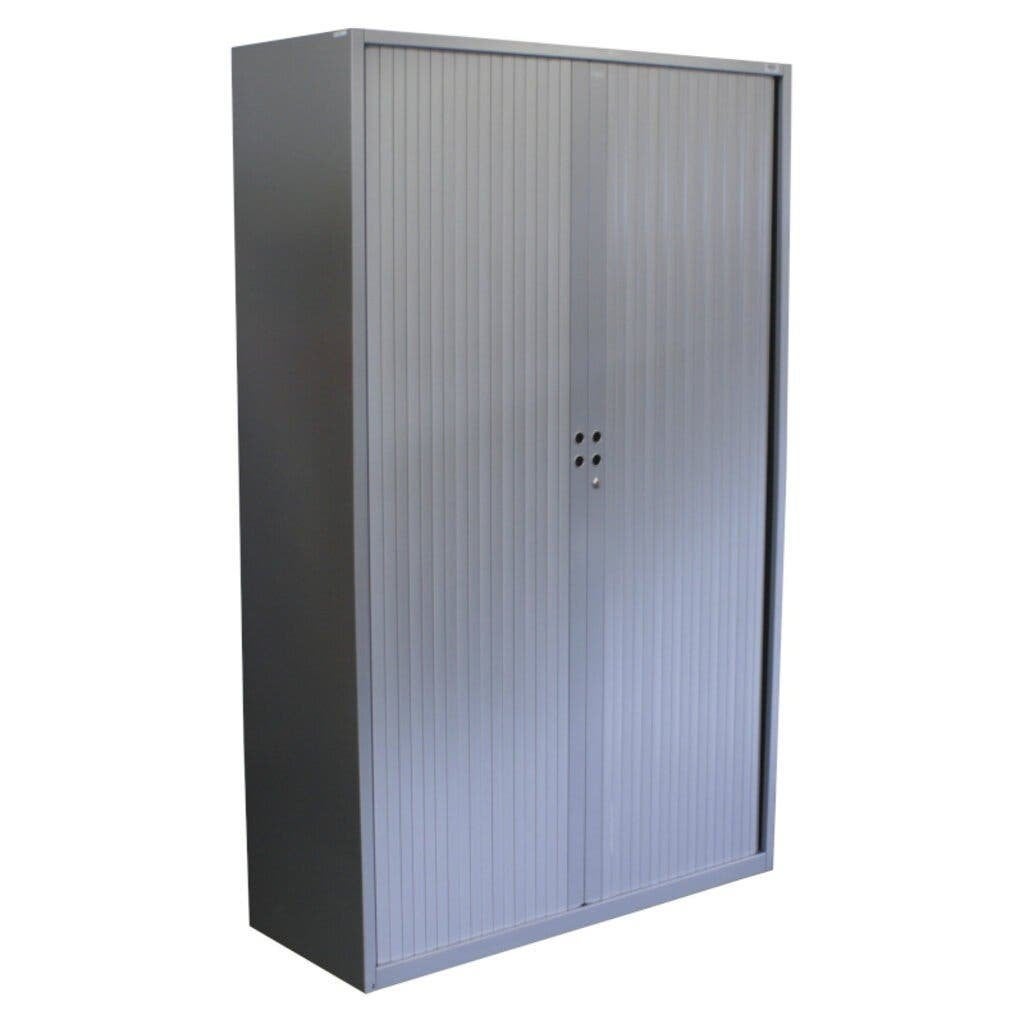Gispen Meta Roldeurkast Zilvergrijs Stalen H195xB120xD47, Huis en Inrichting, Kasten | Roldeurkasten en Archiefkasten, Gebruikt