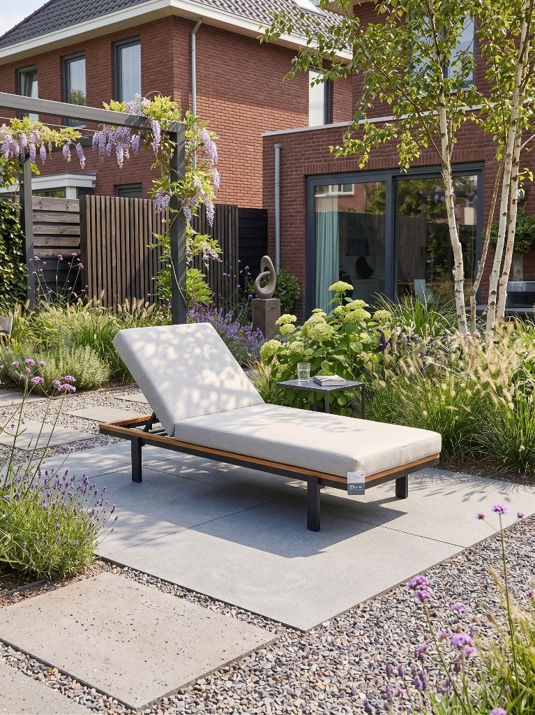 Luxe Flow Elegance Daybed (Graumel chalk), Ophalen, Nieuw, Aluminium, Verstelbaar