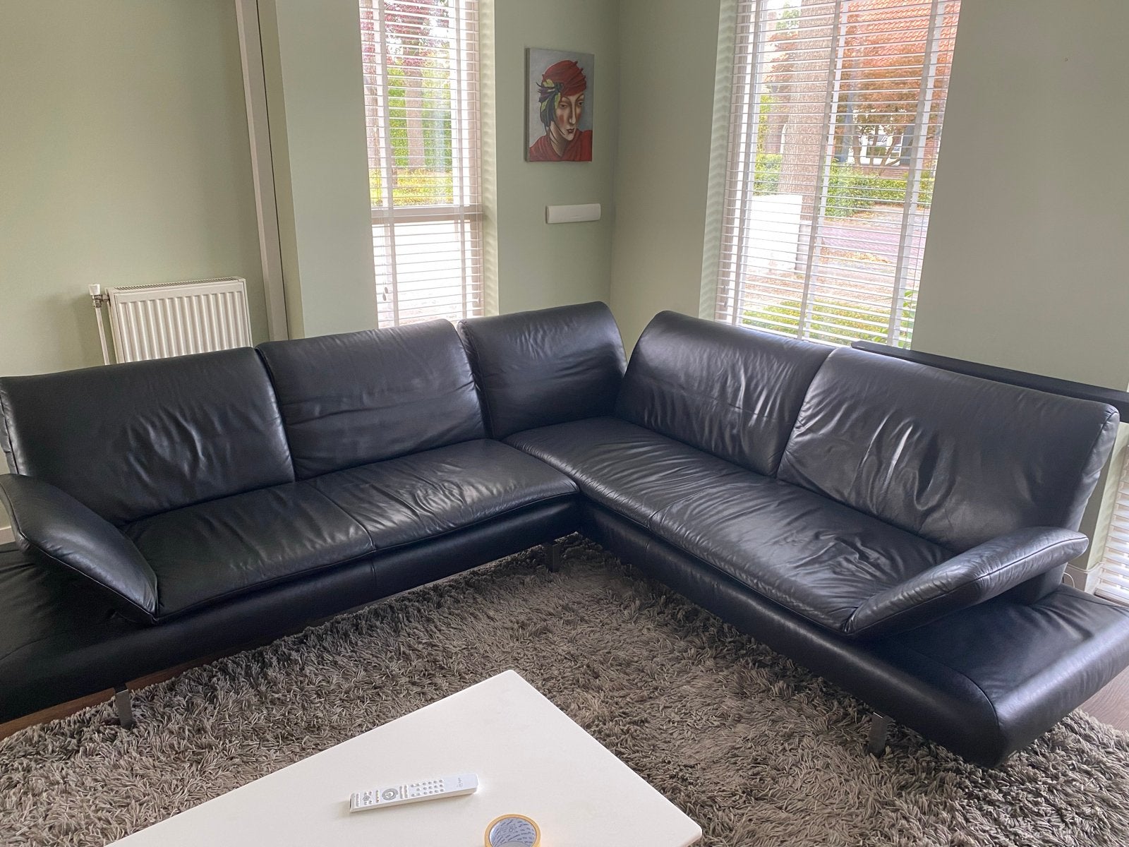 Hoekbank Topform (opknapper) - Leer, 265x240 cm, Huis en Inrichting, Banken | Bankstellen, 250 tot 300 cm, Gebruikt, 100 tot 125 cm