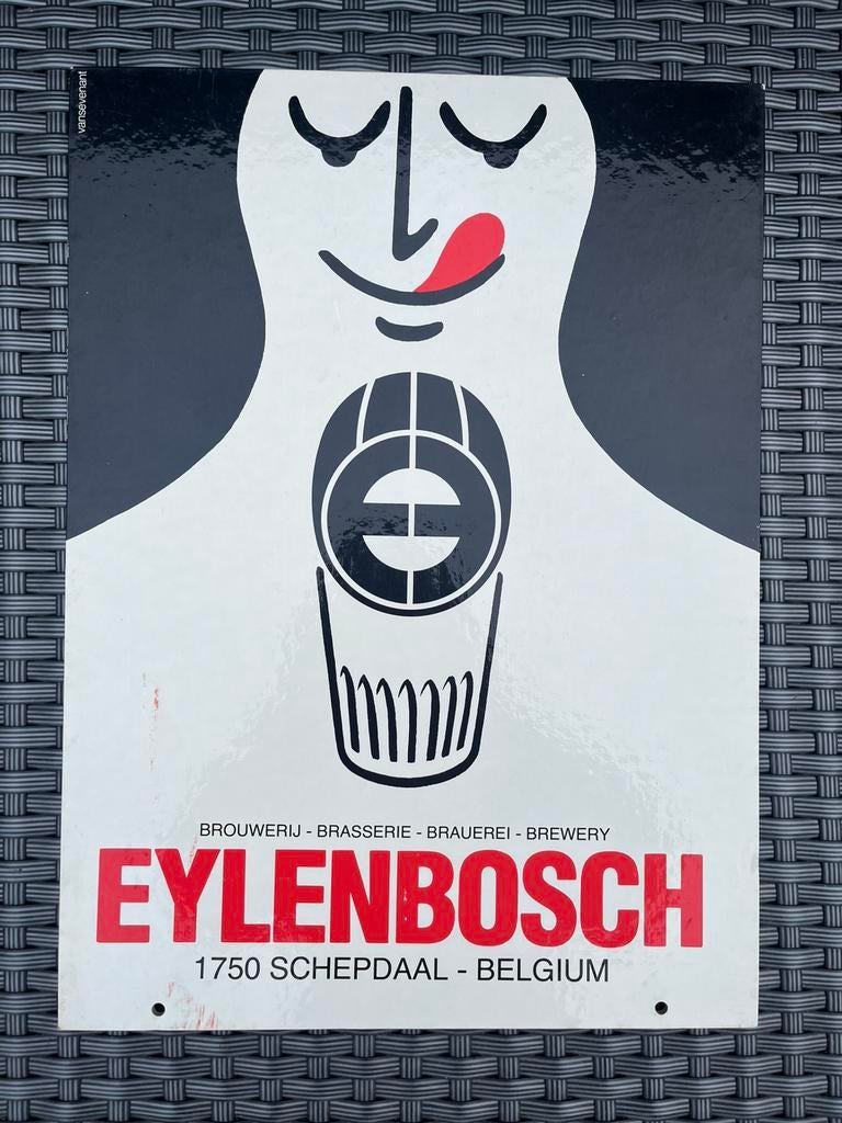 Vintage kartonnen reclamebord Brouwerij Eylenbosch, Verzamelen, Biermerken, Zo goed als nieuw, Reclamebord, Plaat of Schild, Overige merken