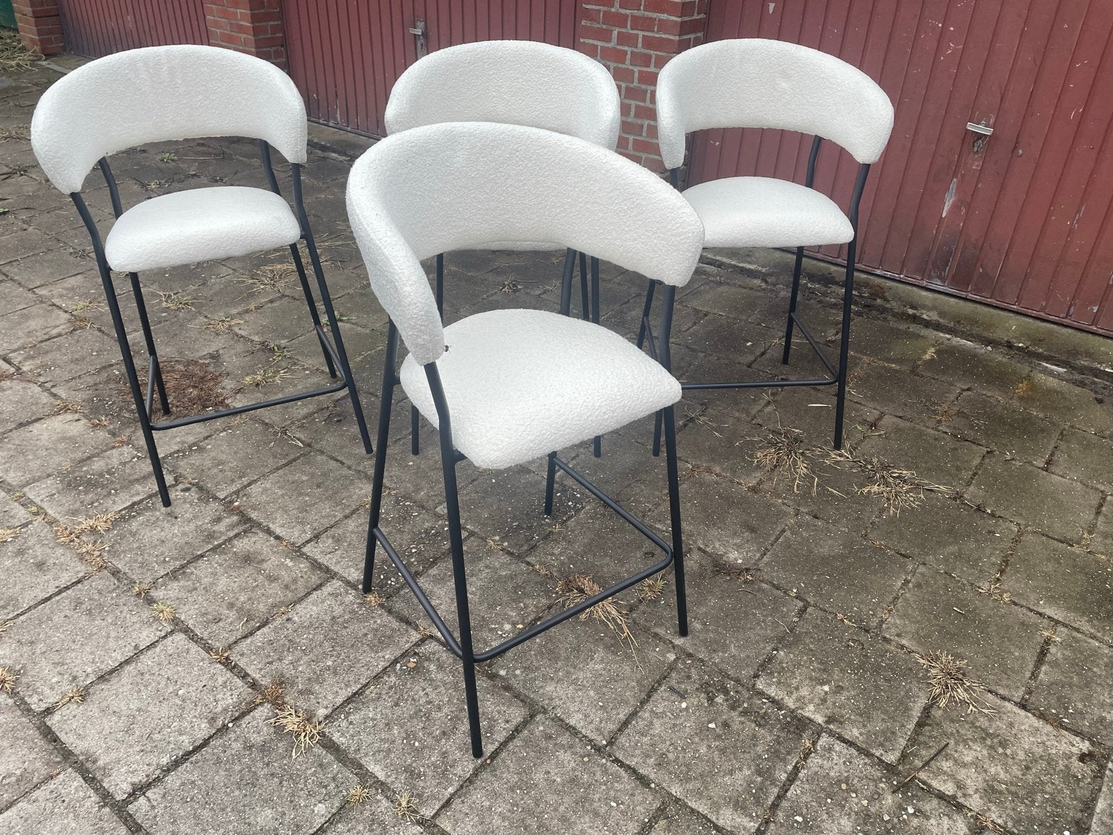 4x Barkruk Luka witte stof - Modern en comfortabel