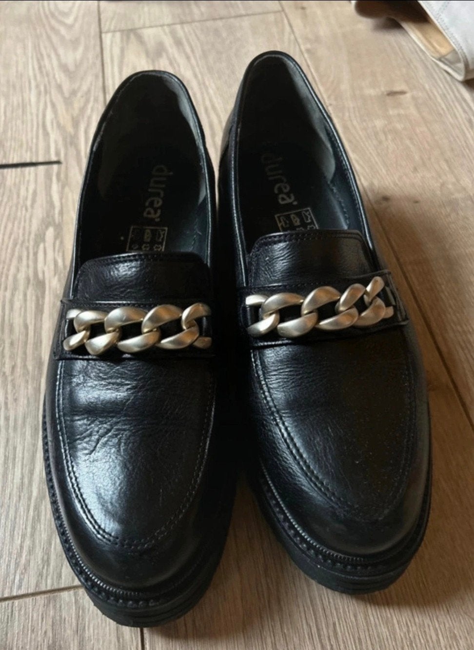Durea loafers zwart maat 6.5 (39.5/40) kwaliteitsleer, Kleding | Dames, Verzenden