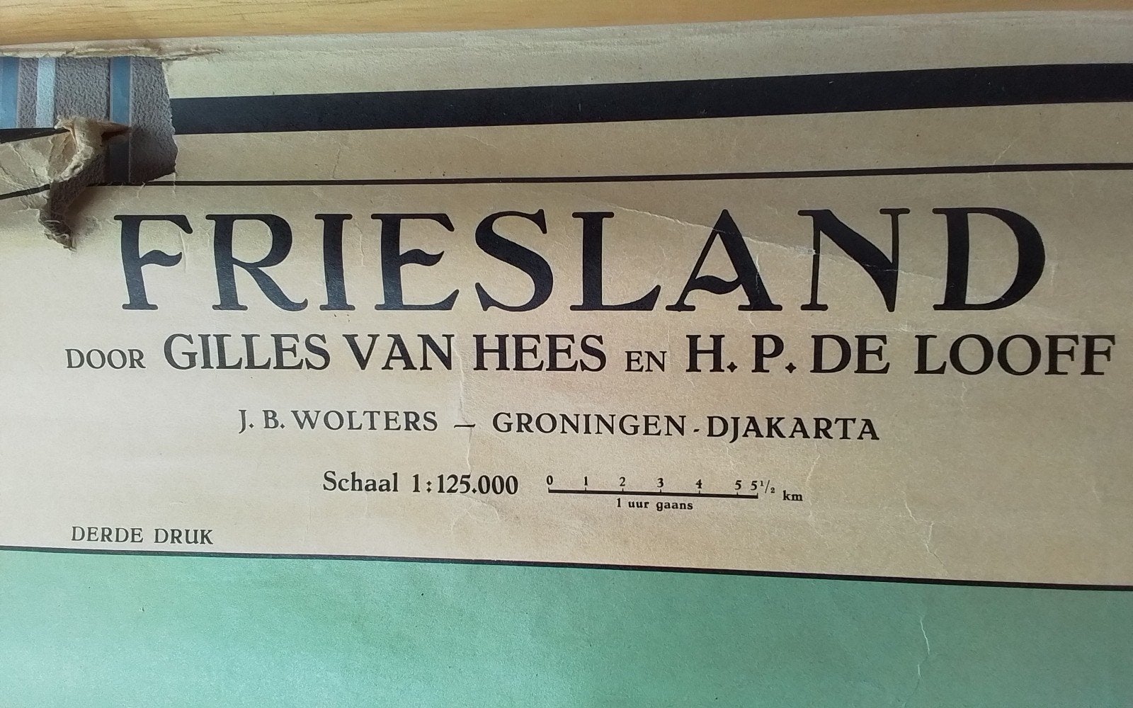 schoolkaart Friesland, Antiek en Kunst, Ophalen of Verzenden, Aardrijkskunde