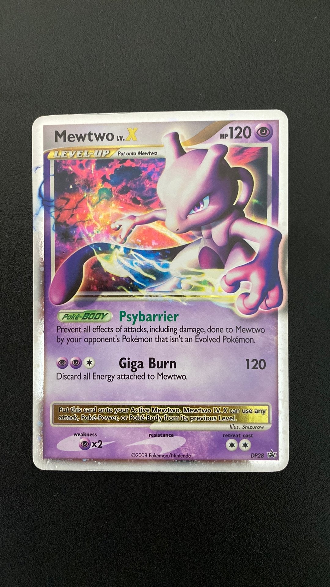 Pokemon mewtwo lv x diamond pearl promo dp28, Ophalen of Verzenden, Gebruikt, Losse kaart