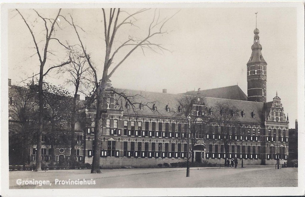 Groningen Provinciehuis oude gelopen ansichtkaart (A2497 ), Ophalen of Verzenden, 1960 tot 1980, Gelopen, Groningen