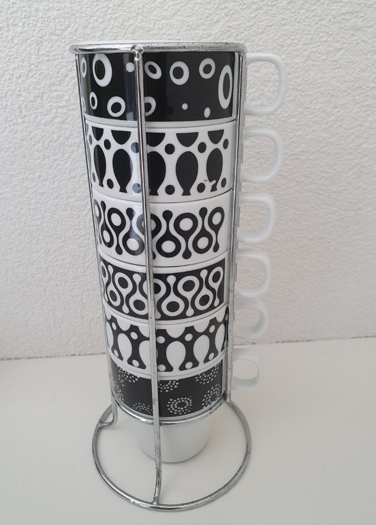 6-delig koffie kopjes set, Ophalen, Gebruikt, Keramiek, Overige stijlen