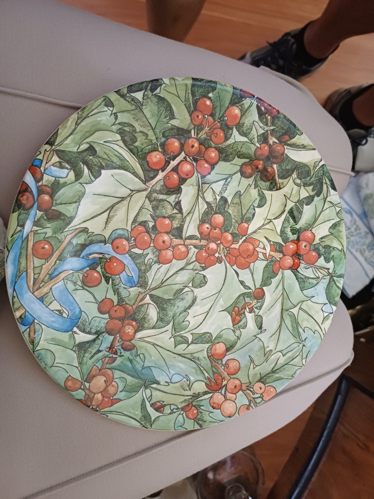 Gien Le Houx plat bord met hulstmotief, Antiek en Kunst, Ophalen of Verzenden