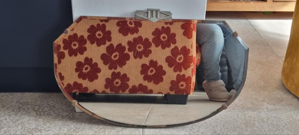 Art nouveau / art deco spiegel 1920 1930, Antiek en Kunst, Antiek | Spiegels, Ophalen, Overige vormen, 50 tot 100 cm, Minder dan 100 cm