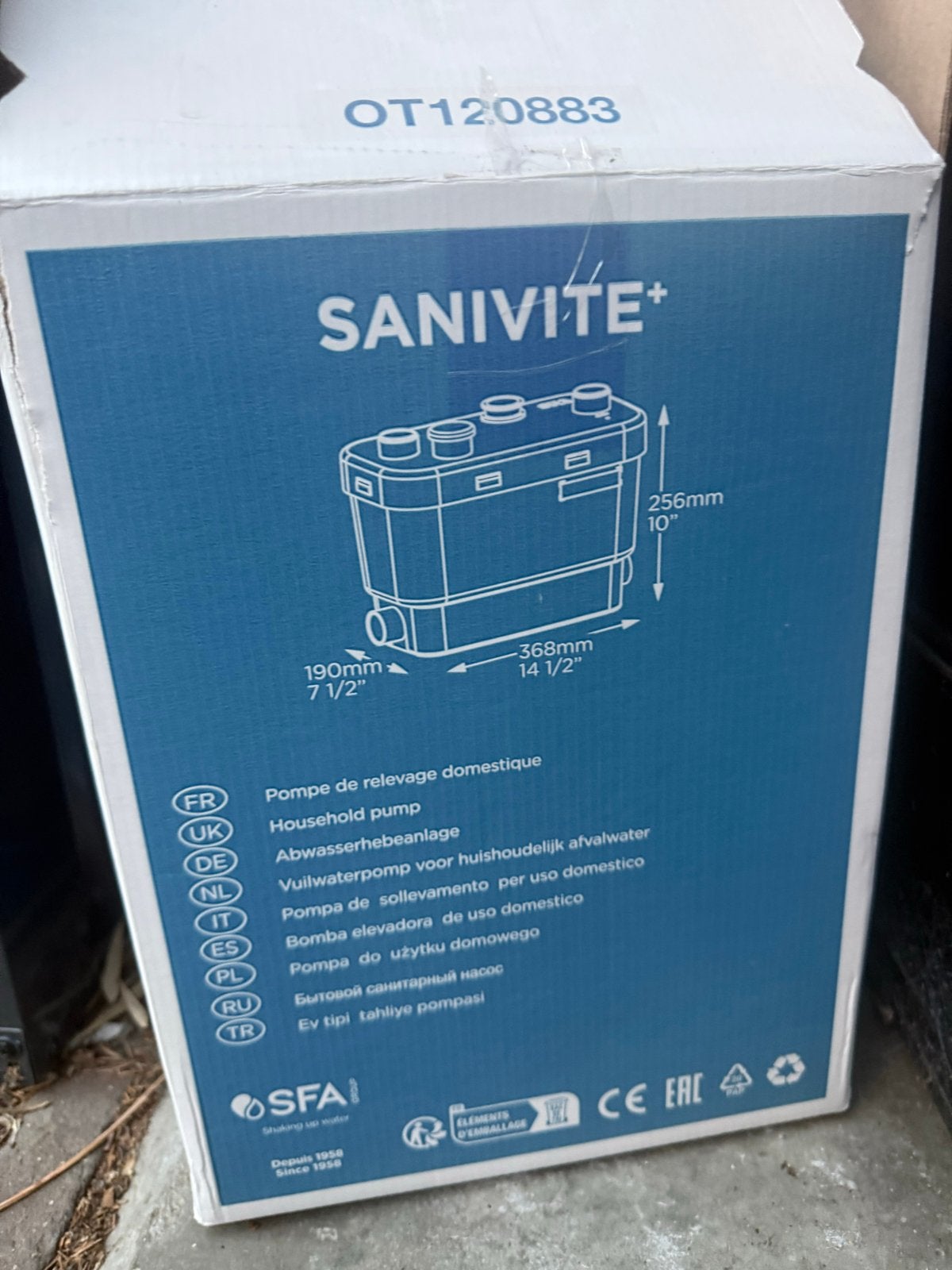 SFA Sanivite+ Huishoudelijke Vuilwaterpomp - Nieuw, Ophalen of Verzenden, Nieuw