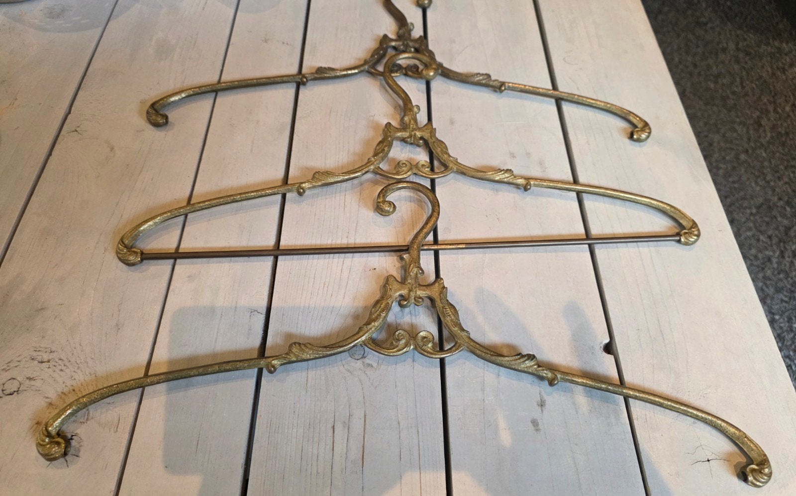 Set van 3 Antieke Messing Kledinghangers, Ophalen of Verzenden