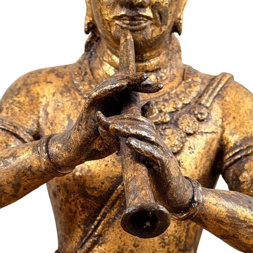 Boeddha beeld – Phra Aphai Mani – Thailand – 27,5 cm, Ophalen of Verzenden, Goud, Gouden accenten, Metaal