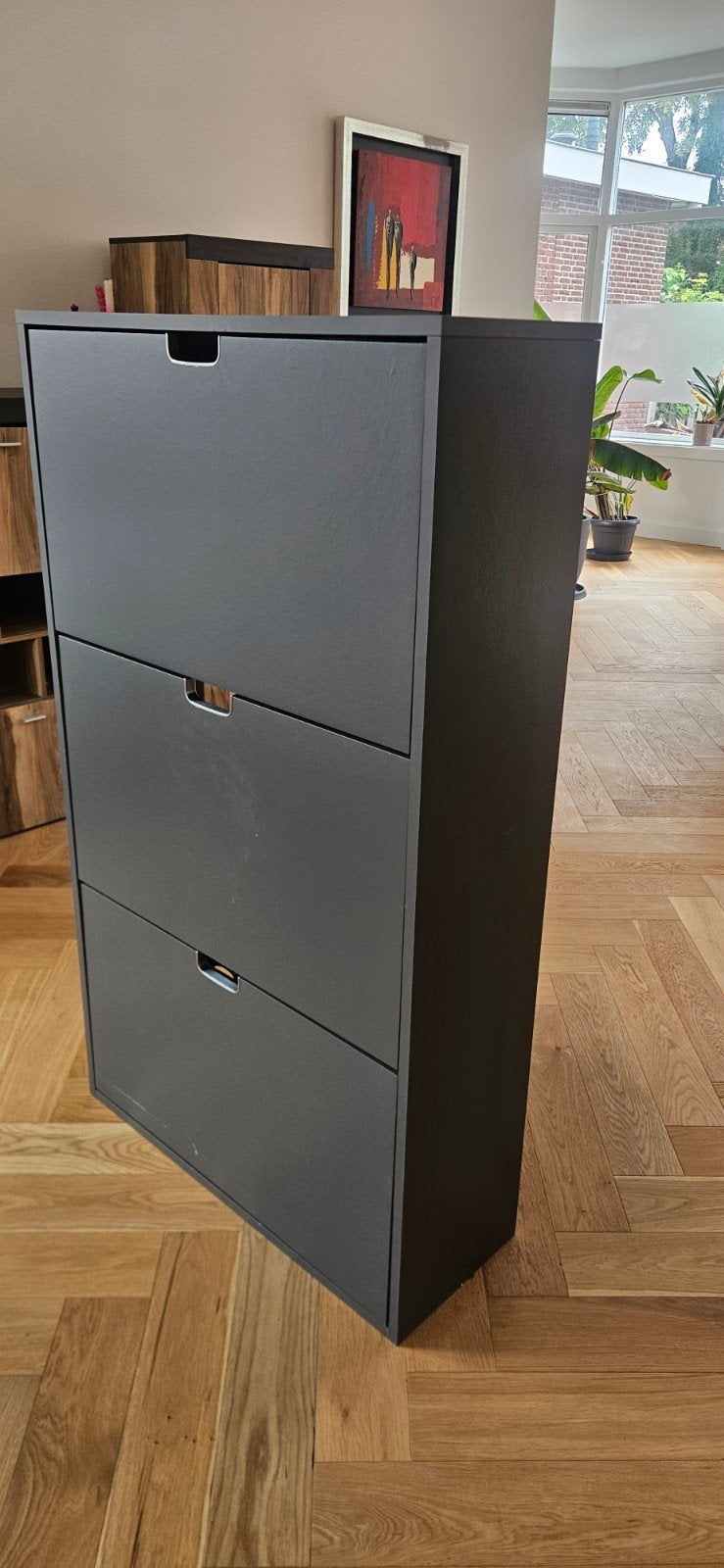 Donkergrijze IKEA STALL schoenenkast. 139€ nieuwprijs, Ophalen, Gebruikt, Modern en functioneel