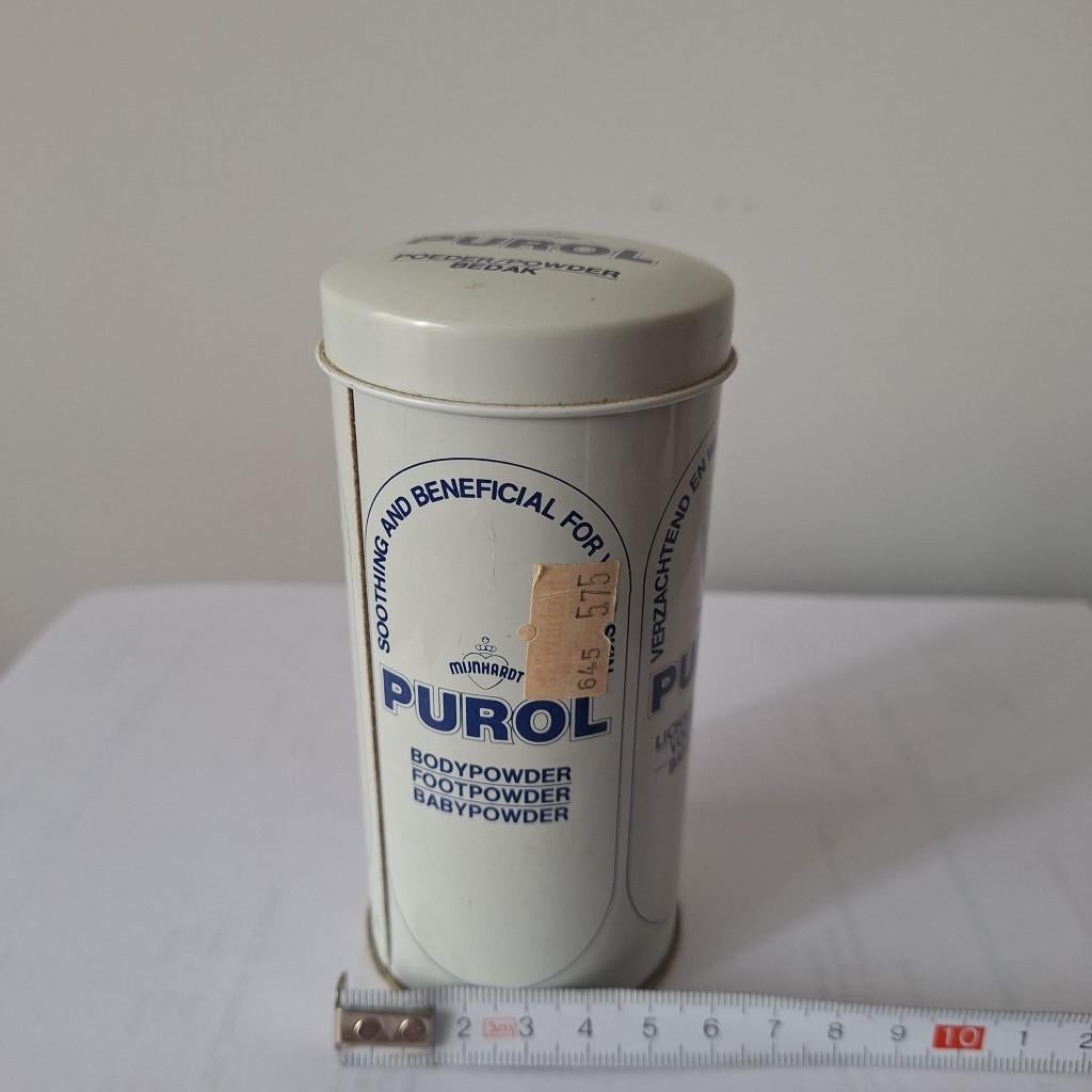 Vintage Purol Poederbus, Verzamelen, Blikken, Ophalen of Verzenden, Gebruikt, Overige, Overige merken
