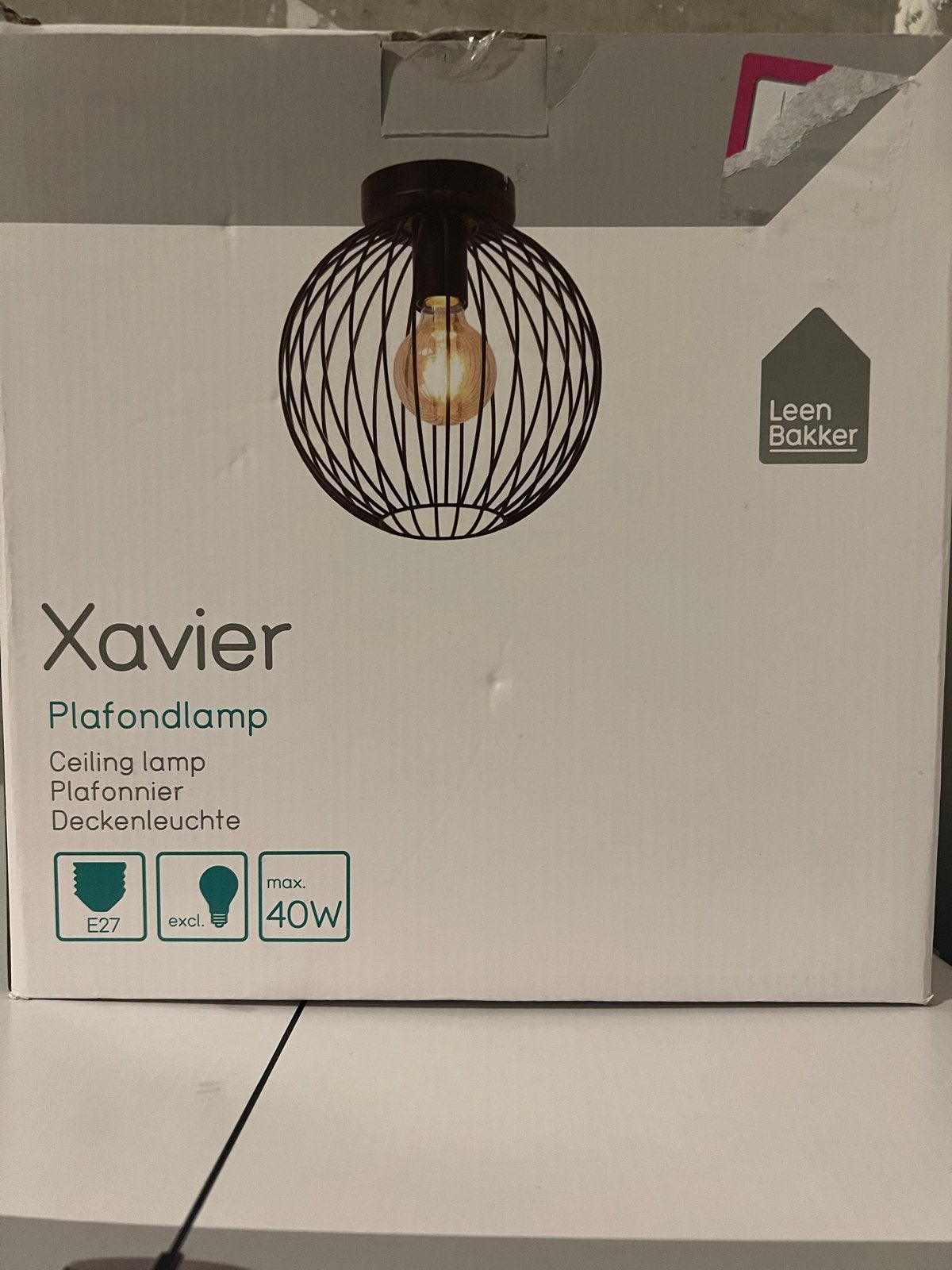 Xavier Plafondlamp - Zwart, E27 fitting, max 40W, Huis en Inrichting, Ophalen, Modern, Zwart, Nieuw