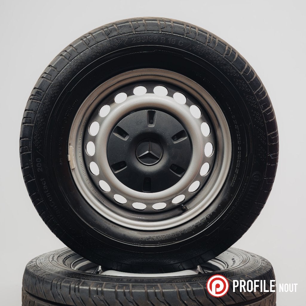 Mercedes Sprinter 16 inch stalen velgen + Continental, Ophalen, Velg(en), 16 inch, 235 mm