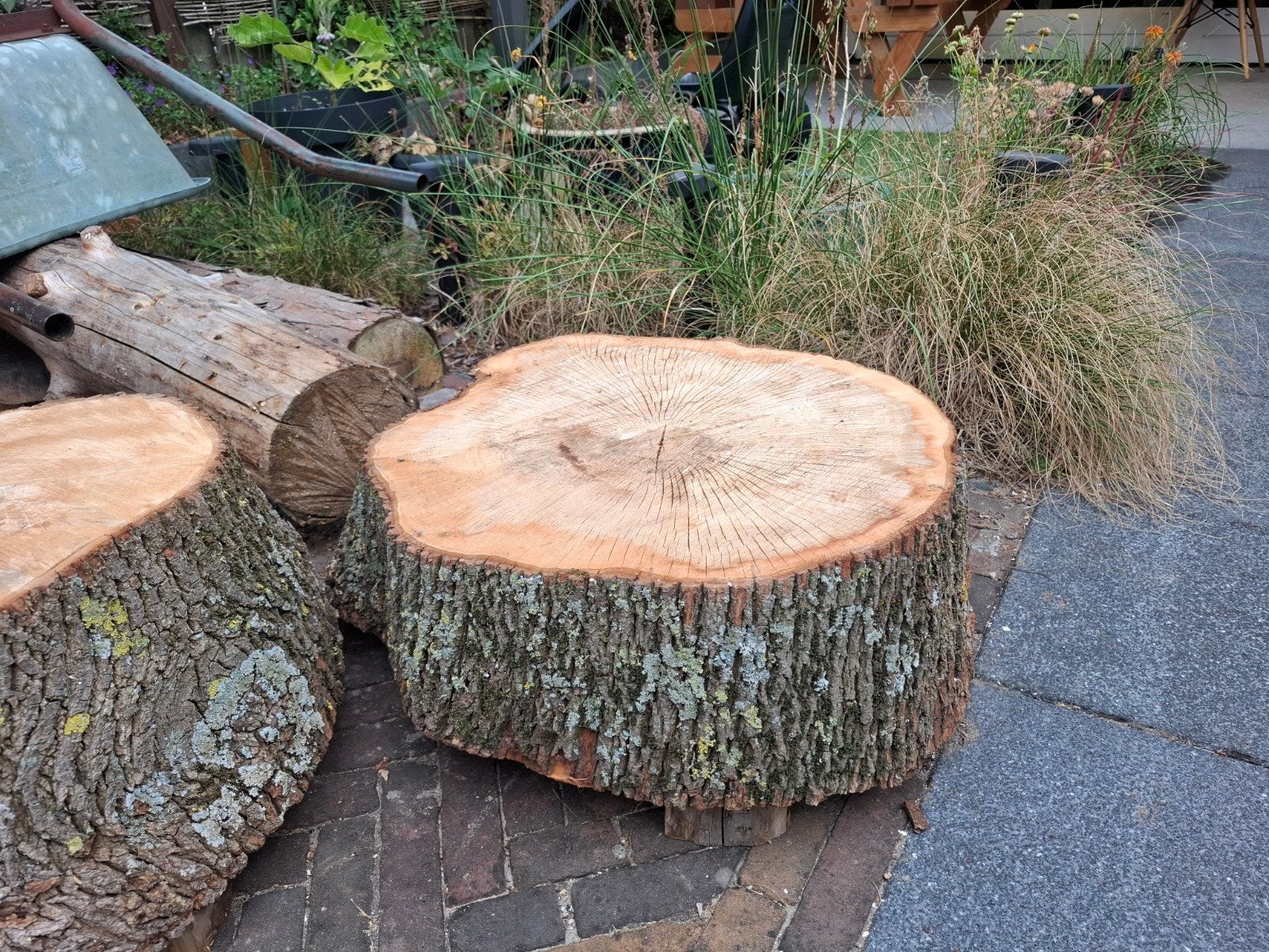 Eikenhouten blok boomstam voor tafel of hakblok houten stam, Ophalen