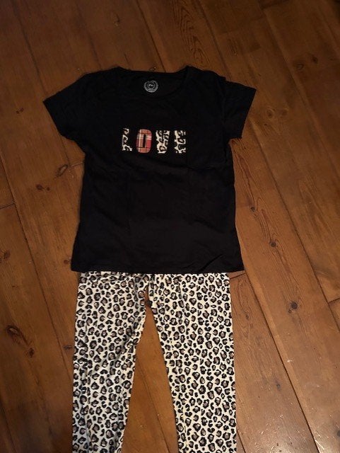 NIEUW! Huispak Patty Brard broek+vest+tshirt zwart panter XL, From Patty With Love, Zwart, Maat 46/48 (XL) of groter, Nieuw