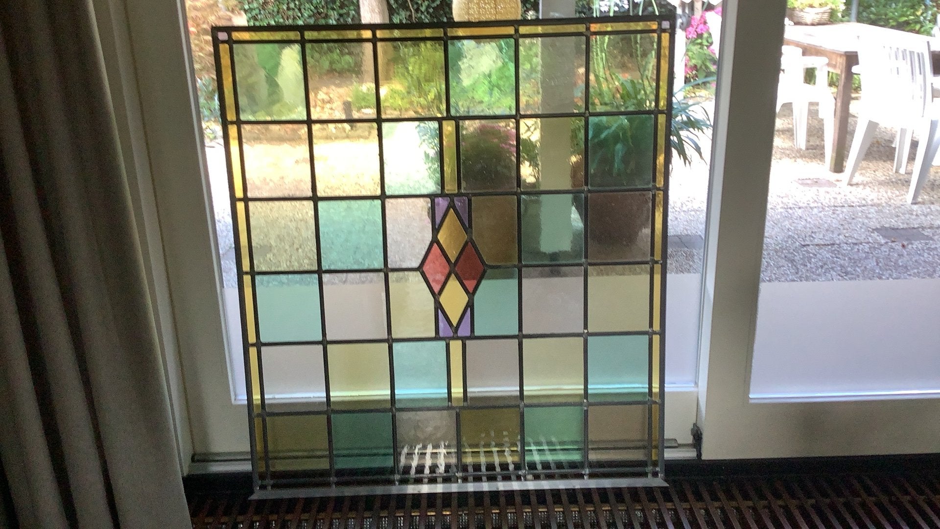 Glas in lood voorzetraam, Doe-het-zelf en Verbouw, Glas en Ramen, Ophalen, Zo goed als nieuw, Minder dan 80 cm, Glas in lood