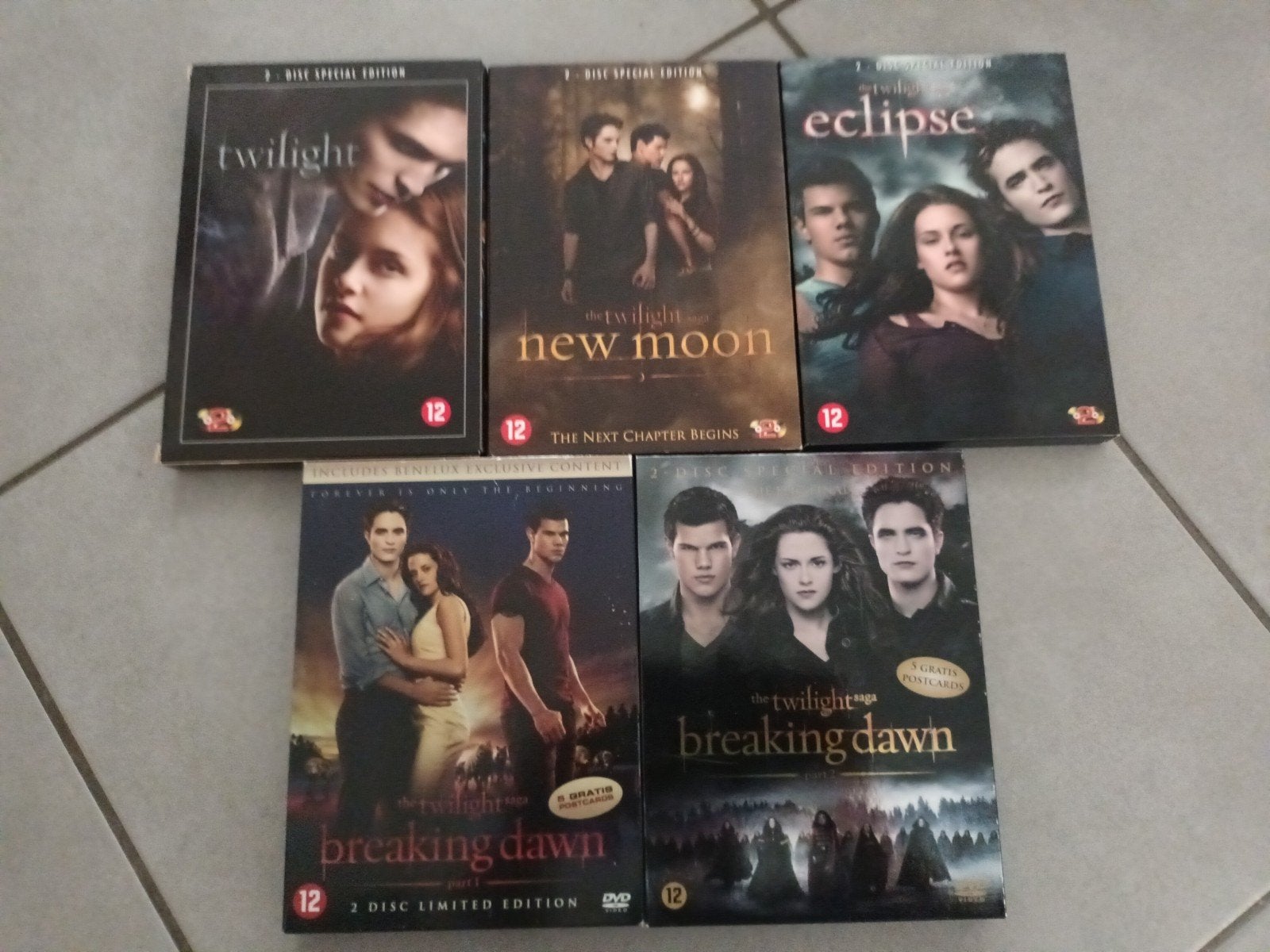 dvd complete reeks Twilight special editions, Vanaf 12 jaar, Ophalen of Verzenden, Zo goed als nieuw
