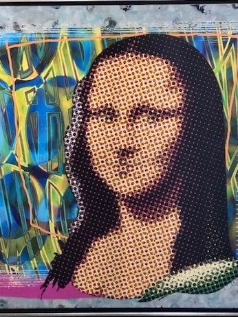 Mona Lisa, gelimiteerd werk 100 x 100 cm in lijst, Ophalen