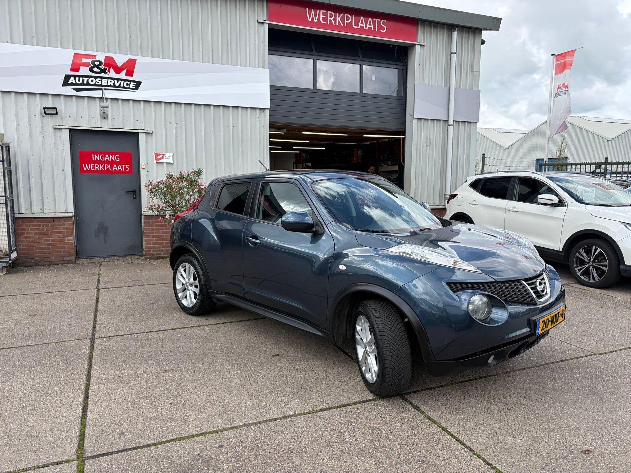 Nissan Juke 1.6 Acenta Eco Clima, cruise, pdc achter, Auto's, Euro 5, Stof, 4 cilinders, Blauw