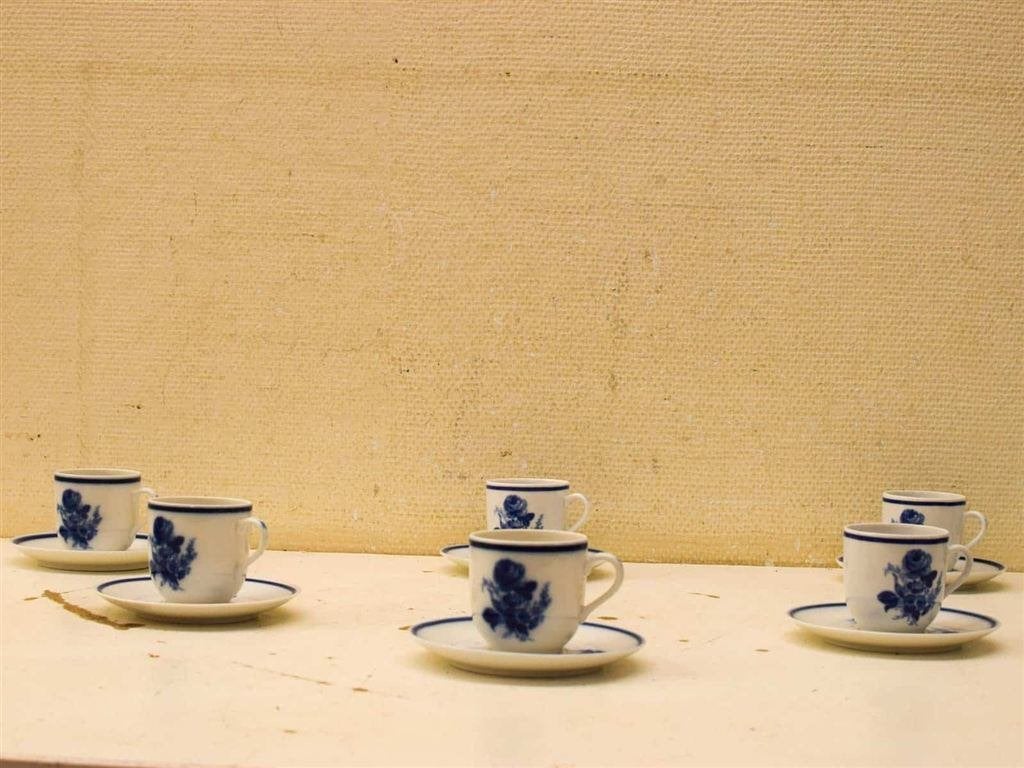 12 delig vintage Mosa porseleinen kop en schotels 52566, Ophalen of Verzenden