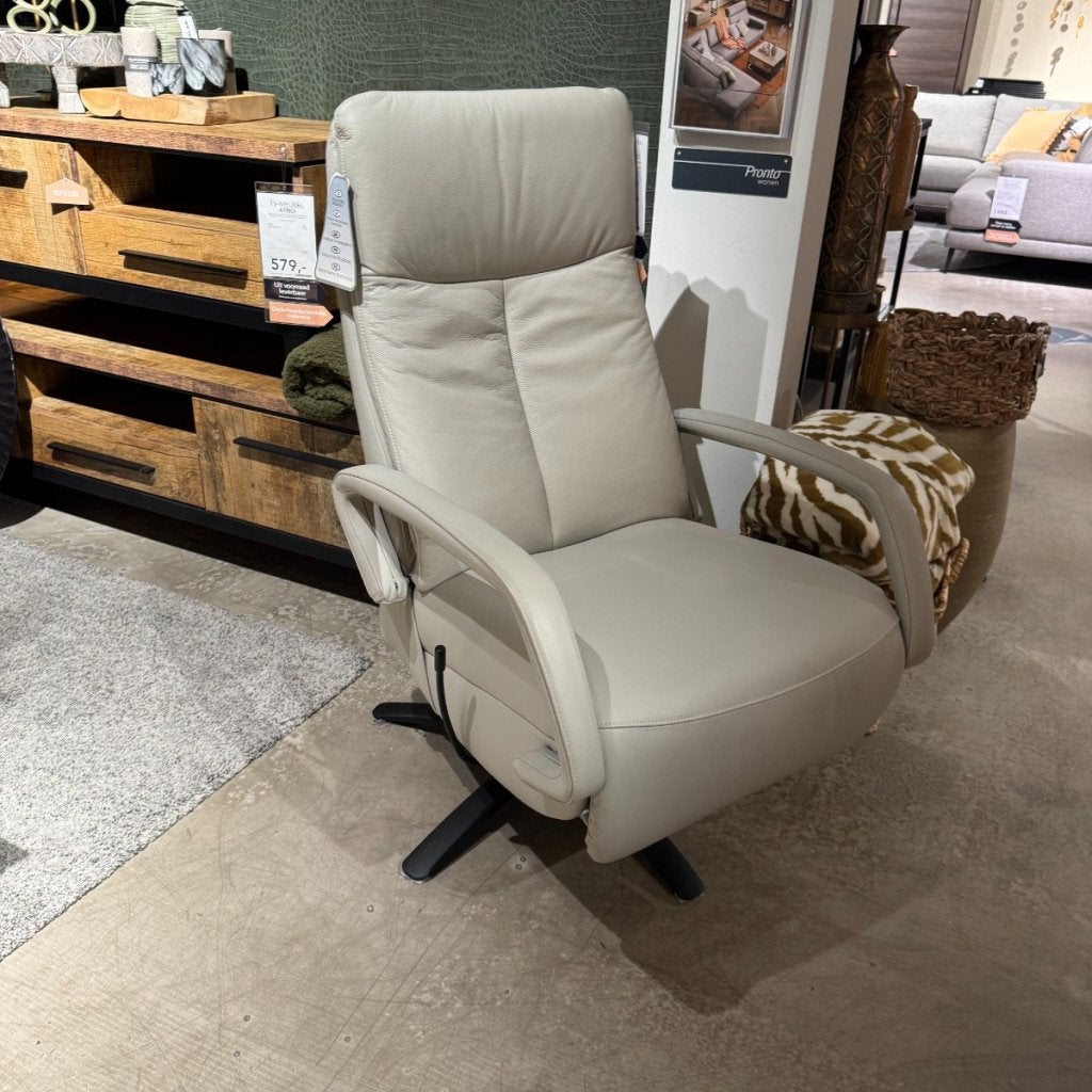 Vicio Relaxfauteuil Leder Soleda Silvergrijs - Pronto Wonen, Huis en Inrichting, Niet ingevuld, Niet ingevuld, Niet ingevuld