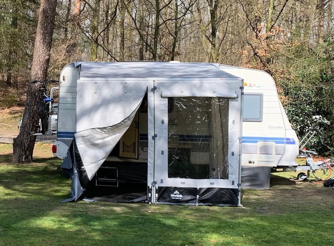 Fiamma 260 zakluifel incl. Obelink tent, Ophalen, Zo goed als nieuw, Polyester, Fiamma