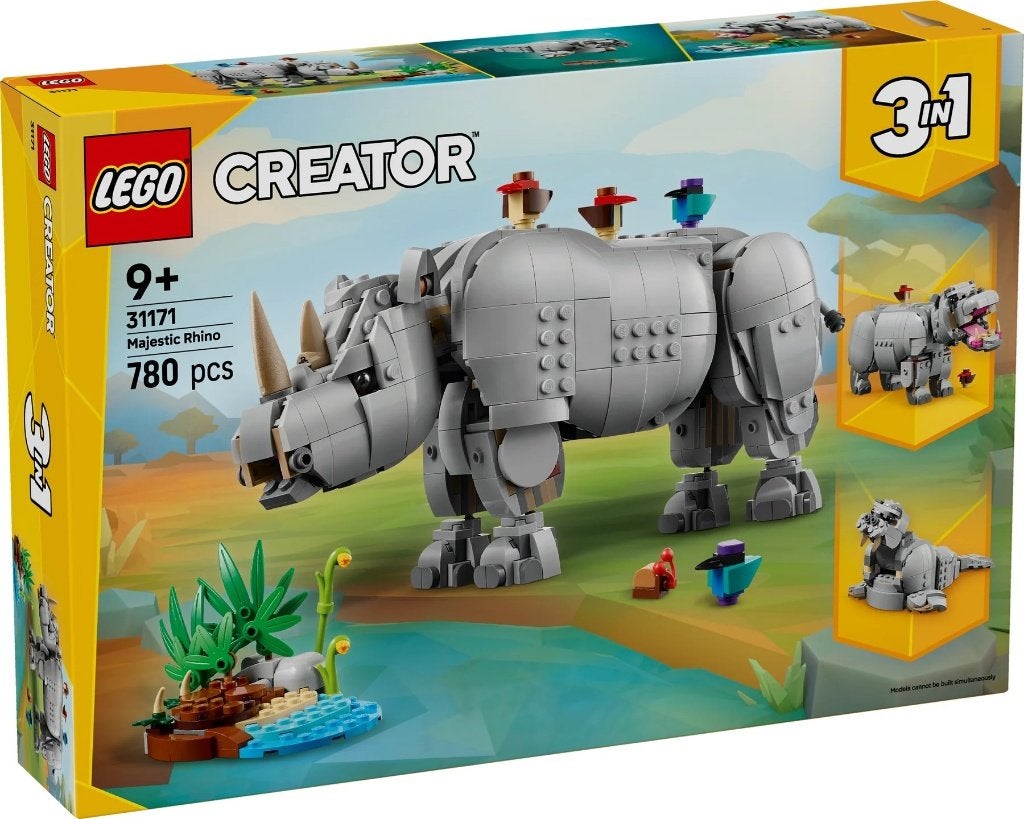 Lego Creator 3in1 31171 dieren: machtige neushoorn NIEUW, Lego, Nieuw, Ophalen of Verzenden, Compleet
