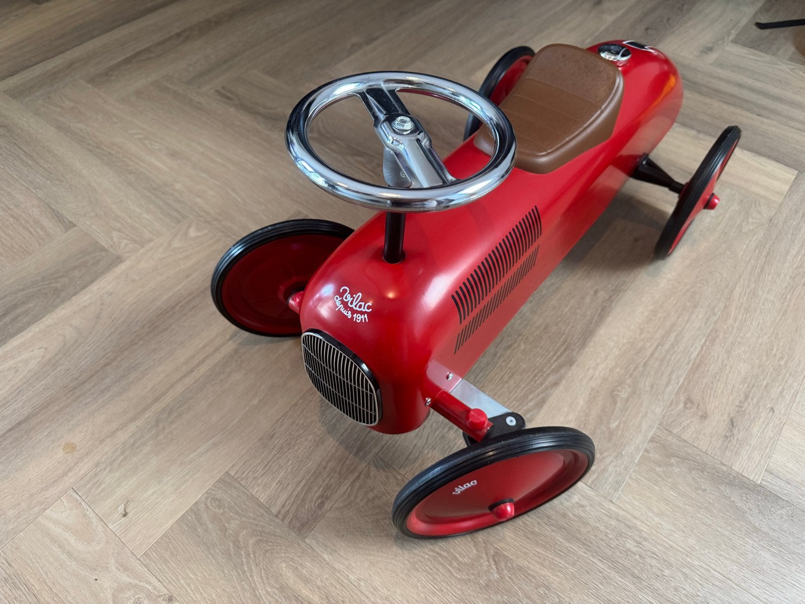 Nieuwe rode metalen loopfiets in retro vintage look, Ophalen of Verzenden, Nieuw, Loopfiets