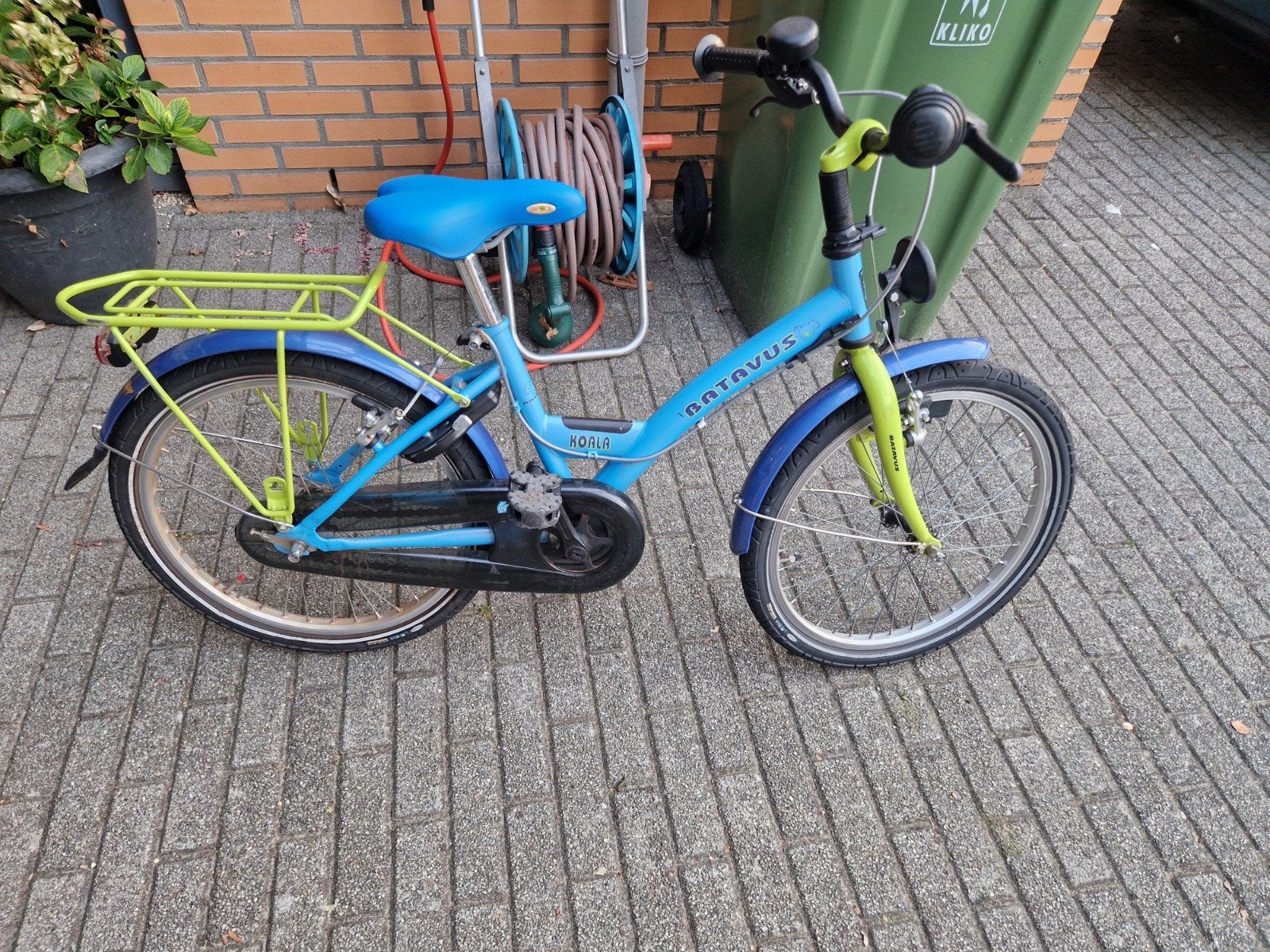 Batavus Koala kinderfiets - 20 inch - Blauw/Groen, Ophalen, 20 inch of meer, Gebruikt, Velgrem