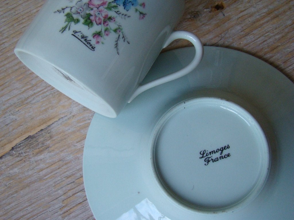 3 Espresso kop-en-schotels, France Limoges, 'D'ARTROIT, gaaf, Ophalen of Verzenden