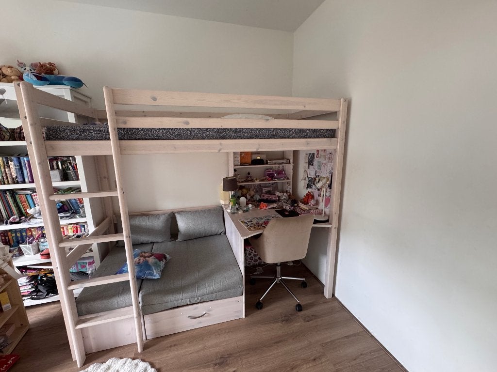 Hoogslaper met bureau en bankje, Ophalen, Gebruikt, Hoogslaper