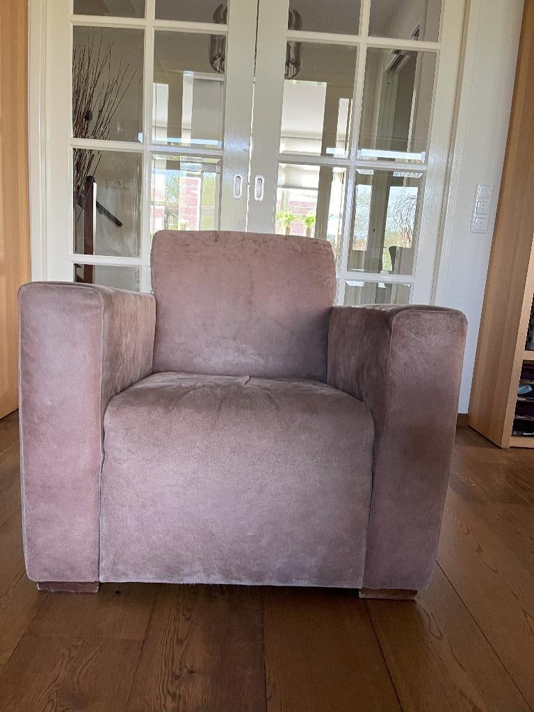 Fauteuil Tribe Ebony - stoffering geschuurd leer, Huis en Inrichting, Fauteuils, Ophalen, Gebruikt, 75 tot 100 cm, Leer