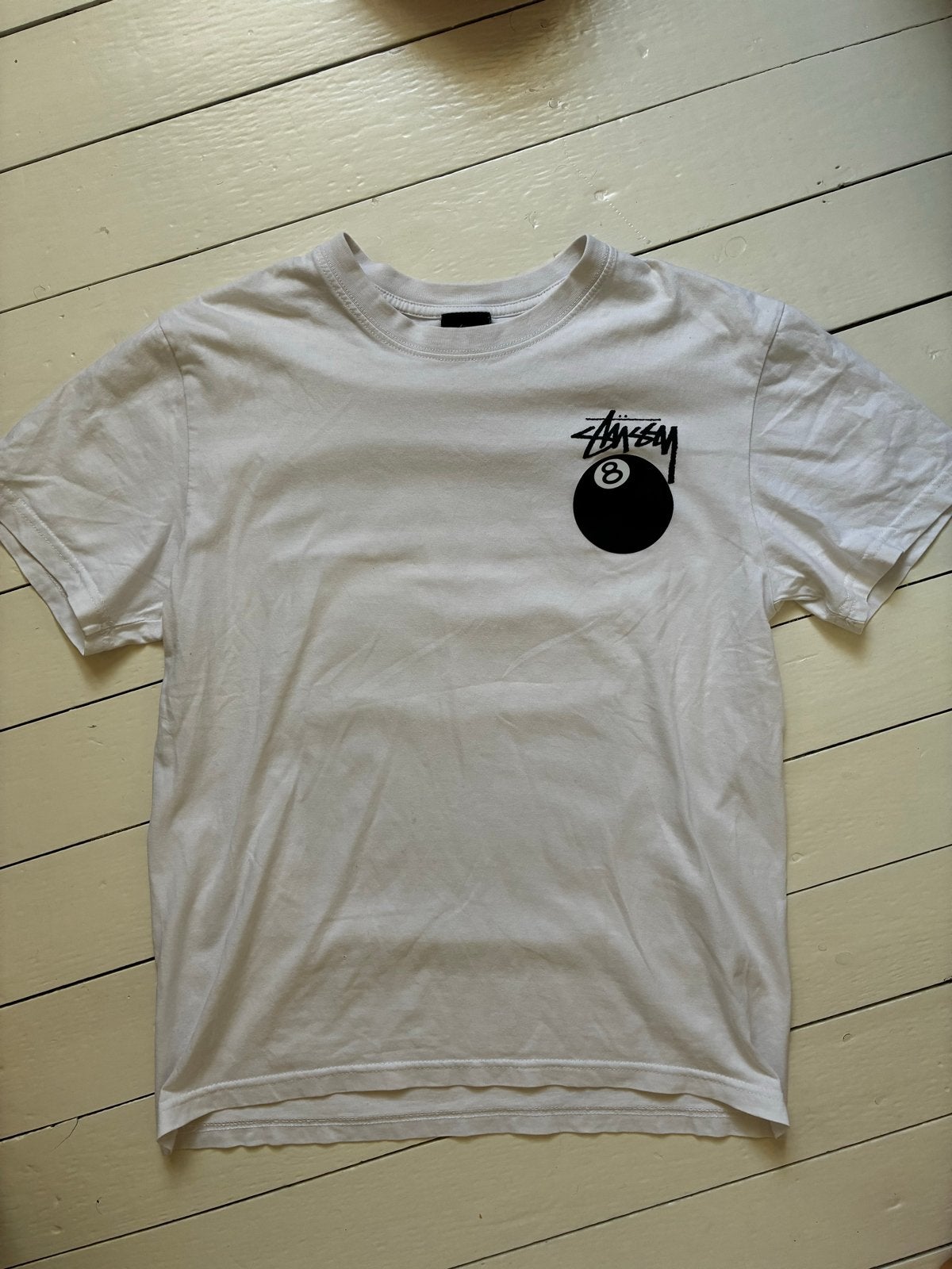 Stussy 8 Ball T-shirt - Maat S, Kleding | Heren, Ophalen of Verzenden, Gedragen, Maat 46 (S) of kleiner, Wit
