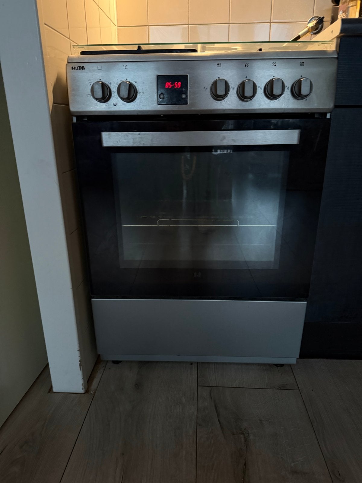 Gasfornuis met oven en afzuigkap, Ophalen, Gebruikt, 60 cm of meer, 4 kookzones