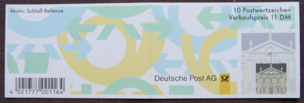 Postzegelboekje Duitsland  – Schloss Bellevue gestempeld, Ophalen of Verzenden, 1990 tot heden, Gestempeld